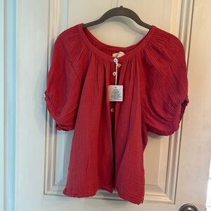 9 Seed short sleeve Montecito blouse